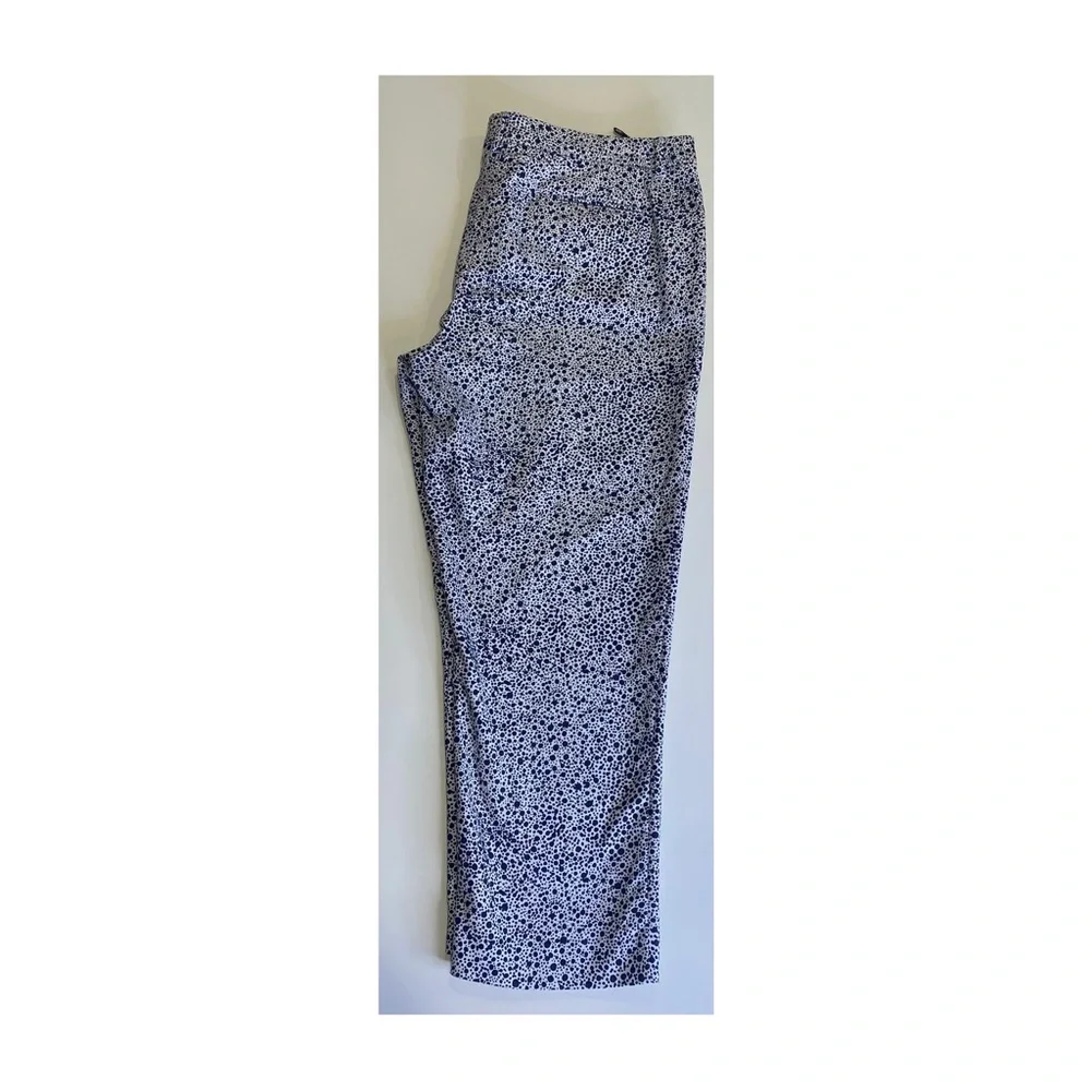 Womens Sportscraft cropped Capri cotton pants size 18 pockets white navy - Picture 4 of 9